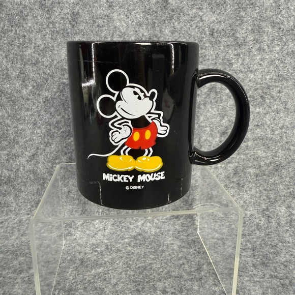 Disney Other - Disney Mickey Mouse Ceramic Coffee Tea Mug Cup Signature‎ Black Background